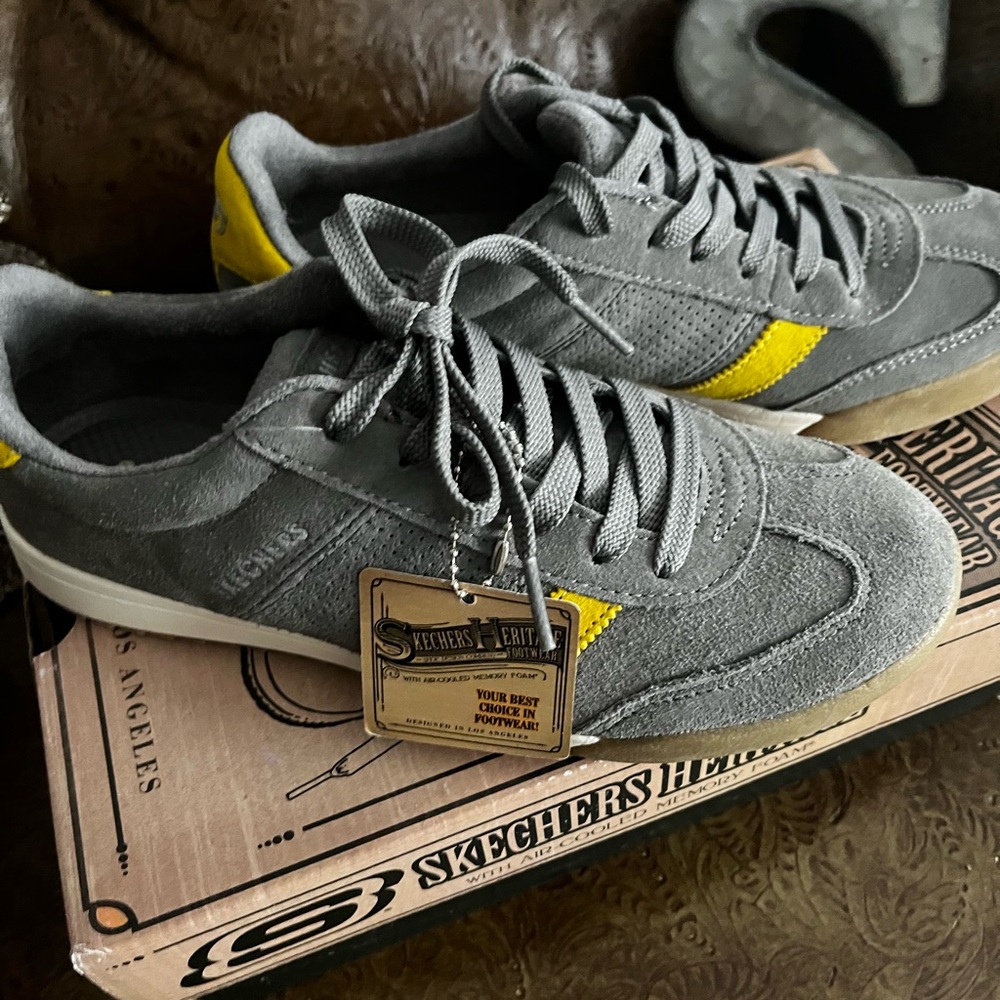 BNIB Skechers Heritage Zinger 2.0 Classix Gray Retro Sneakers USW 7 Unisex style - Picture 2 of 10